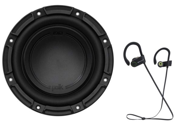 Polk Audio DB842DVC 8” 750 Watt Car Marine Boat Audio Subwoofer Sub+ Earbuds Supply