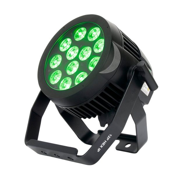 (2) American DJ ADJ 12P HEX IP Outdoor RGBAW + UV LED DMX Par Can Wash Up-Lights Online