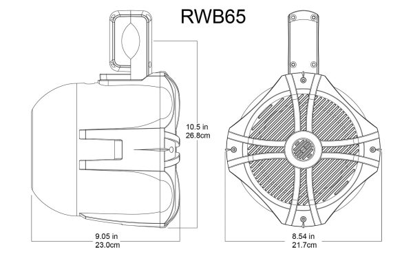 Pair Rockville RWB65B 6.5 Black 2 Way 250 Watt Marine Wakeboard Tower Speakers on Sale