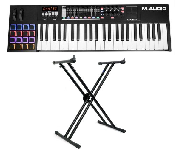 M-Audio Code 49 49-Key USB MIDI Keyboard Controller w  X Y Pad CODE49 + Stand For Discount