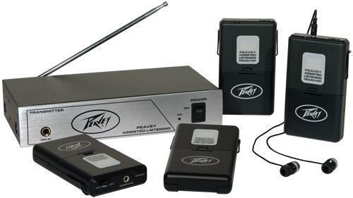 Peavey ALS 72.1 Mhz Assisted Listening System With 4 Receivers+Fender Earbuds Online Sale