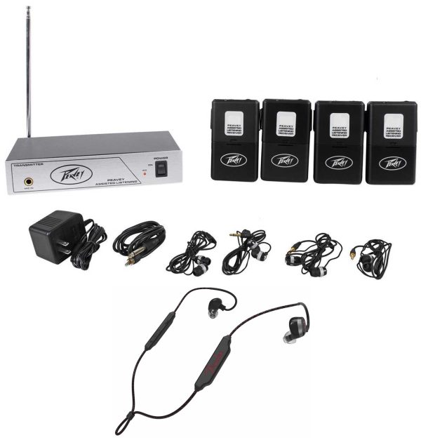 Peavey ALS 72.1 Mhz Assisted Listening System With 4 Receivers+Fender Earbuds Online Sale