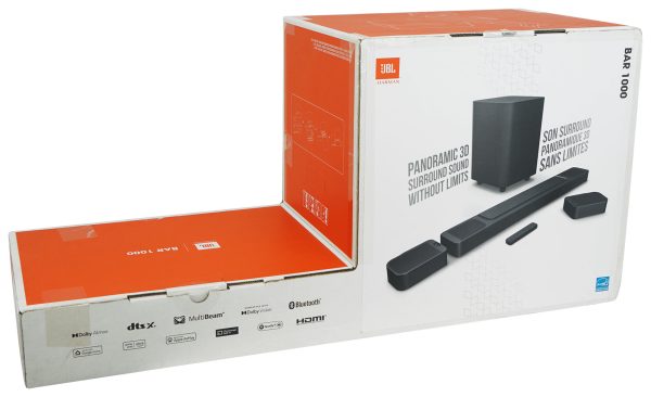 JBL BAR 1000 PRO 7.1.4 Home Theater Soundbar w Wireless Sub+Free Studio Monitors Fashion