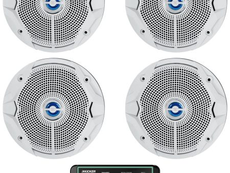 Kicker KMC5 Marine 3  Bluetooth Receiver Weather-Band Tuner+4) JBL 6.5  Speakers Cheap