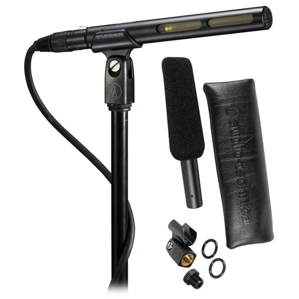 Audio Technica AT875R Short Shotgun Condenser Microphone Mic+Blue XLR Cable Online now