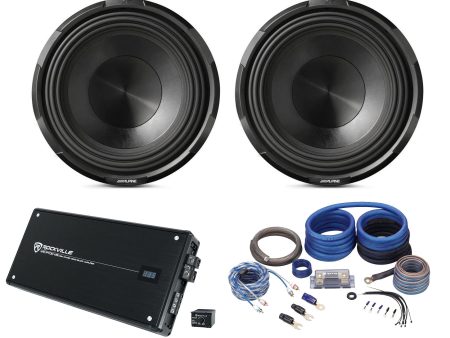 (2) ALPINE X-W12D4 12  900w RMS Car Audio Subwoofers+Mono Amplifier+Amp Kit Online now