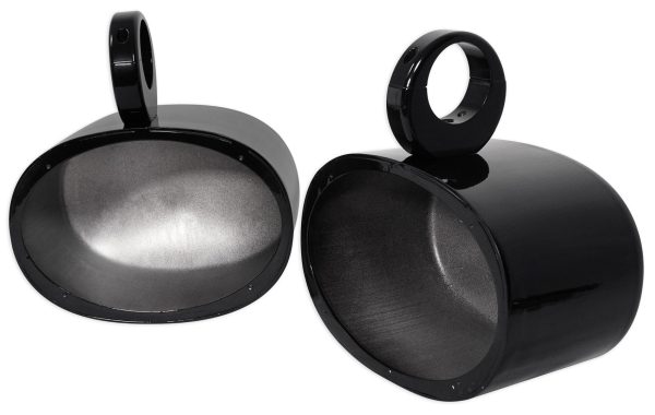 (2) Rockville MAC69B 6x9 Black Aluminum Wakeboard Tower Speaker Pod Enclosures For Cheap