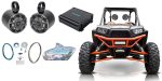 (2) KICKER KM65 6.5  390w Black Tower Speakers+Amp For Polaris RZR ATV UTV CART Hot on Sale