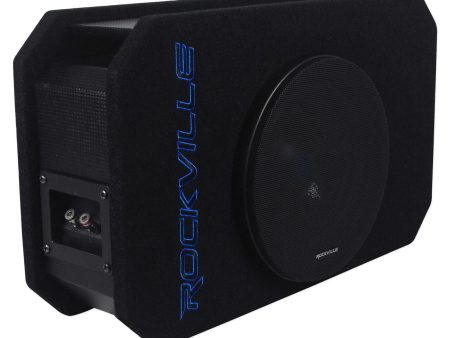 Rockville RMW8P 8  800w Shallow Car Subwoofer+Tunnel Slot Ported Sub Enclosure For Discount