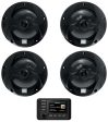 KICKER KMC4 2-Zone Marine Bluetooth Receiver+(4) Black JBL 6.5  75w RMS Speakers on Sale