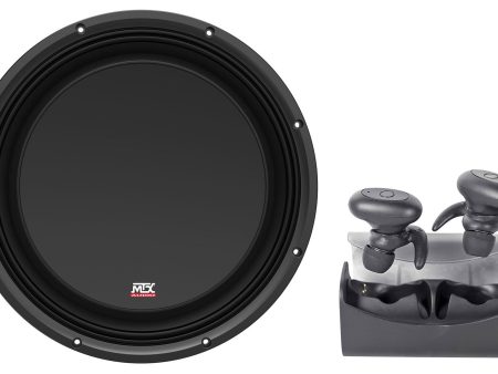 MTX 3512-04S 12  600w Shallow Car Audio Subwoofer Slim Sub+Free TRuRock Earbuds Online Sale