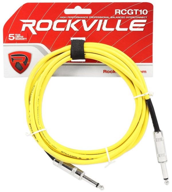 10 Rockville 10  1 4  TS-1 4   TS Guitar Instrument Cable (5 Colors x2 of each) Cheap