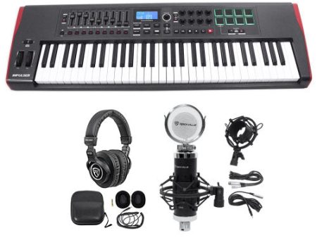 Novation IMPULSE 61-Key Ableton Live Keyboard Controller+Headphones+Mic Sale