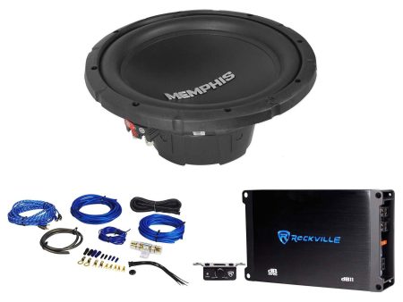 Memphis Audio SRX1244 12  500w SRX Car DVC Subwoofer Sub+Mono Amplifier+Amp Kit Hot on Sale