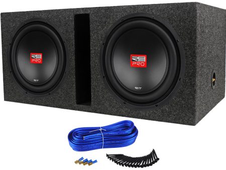 (2) RE Audio RTPRO12D4 12  Car Subwoofers + Dual Vented Sub Enclosure Box Online