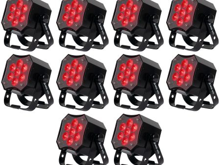 (10) American DJ MOD STQ Compact 7 x 8 Watt LED DMX Par Can Wash Lights w Remote For Cheap