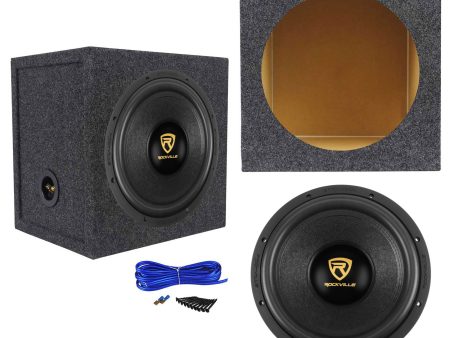 Rockville W12K9D4 12  4000 Watt Car Audio Subwoofer + Sealed Sub Box Enclosure Online Sale