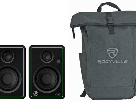 (2) Mackie CR3-XBT 3  50w Bluetooth Multimedia Studio Monitors Speakers+Backpack Sale