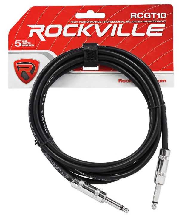 8 Rockville 10   1 4  TS-1 4   TS Guitar Instrument Cable (4 Colors x2 of each) Cheap