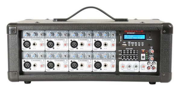 Rockville RPM80BT 2400w Powered 8 Channel Mixer Amplifier w Bluetooth EQ Effects Supply