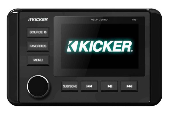 KICKER KMC4 2-Zone Marine Bluetooth Receiver+(4) Black JBL 6.5  75w RMS Speakers on Sale