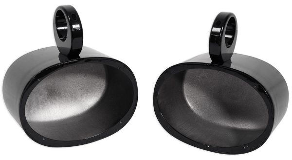 (2) Rockville MAC69B 6x9 Black Aluminum Wakeboard Tower Speaker Pod Enclosures For Cheap