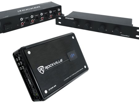 Rockville ATOM 8B 8-Channel Marine Boat Bluetooth Amplifier+Kicker 4Zone Control Sale