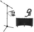 Audio Technica Broadcast Microphone+Beyerdynamic Black Headset+Stand+Foam Shield Online now