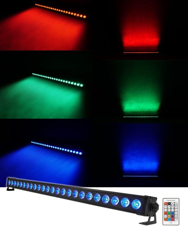 Rockville BATTERY STRIP 24 Rechargeable RGBW Color DJ Wash Light Bar DMX Remote Online