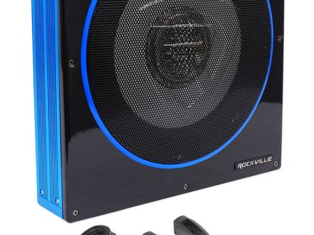 Rockville RW10CA 10 800 Watt Slim Low Profile Active Powered Car Subwoofer Sub Cheap