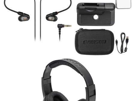 Audio Technica ATH-E50 Pro In-Ear Monitor Earbuds + Samson Go Mic + Headphones Online Hot Sale