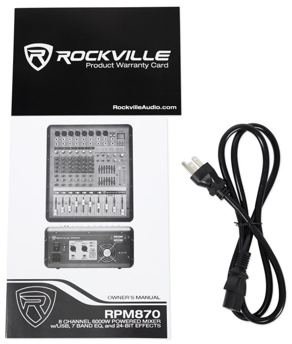 Rockville RPM870 8 Channel 6000w Powered Mixer w  USB, Effects, 8 XDR2 Mic Pres Discount