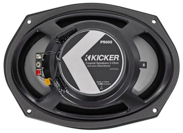 (2) Kicker 40PS692 6x9 180w Polaris ATV UTV RZR Speakers+4-Ch Amplifier+Wire Kit For Sale