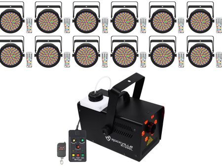 12) Chauvet DJ EZPAR 64 RGBA ILS Rechargeable Battery RGBA LED Par Wash Up-Lights+Fogger Online Hot Sale