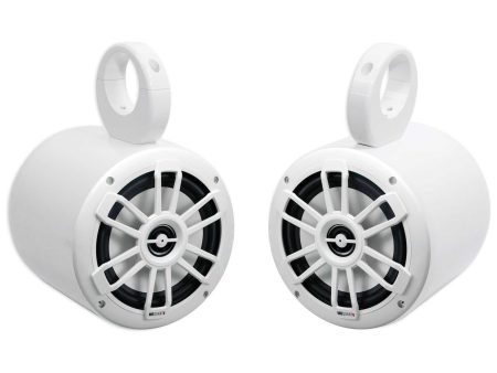 (2) MB QUART NF1-116 6.5  80 Watt White Marine Wakeboard Tower Speakers For Boat Fashion