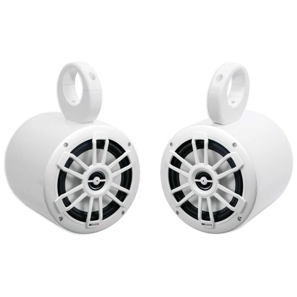 (2) MB QUART NF1-116 6.5  80 Watt White Marine Wakeboard Tower Speakers For Boat Fashion