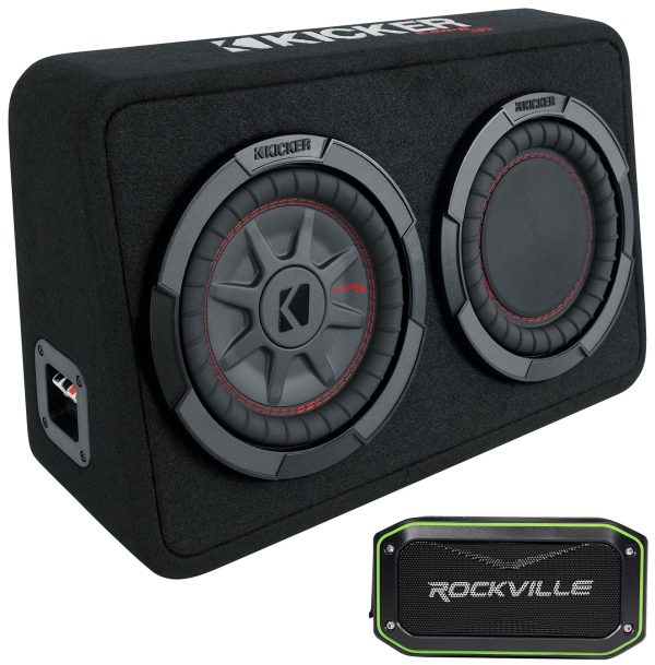 KICKER 48TCWRT82 CompRT 8  600w Shallow Car Subwoofer+Sub Box+Home Speaker Online Sale