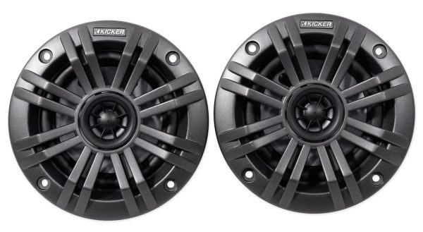 Pair KICKER 45KM44 4  150 Watt Weatherproof Marine Speakers+Free TRuRock Earbuds Online Hot Sale