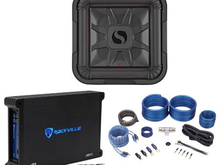 KICKER 46L7T124 12  1200w L7T Subwoofer Solo-Baric Sub+Mono Amplifier+Amp Kit Supply