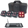 Rockville 4 PACK MINI IR4 Black DJ Party Wash Lights+App+Wireless DMX Controller on Sale