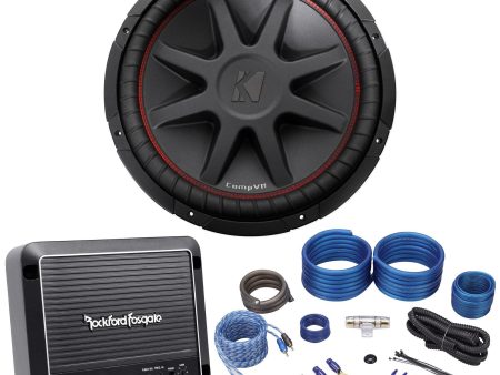 Kicker 43CVR154 COMPVR 1000 Watt 15  Car Subwoofer Sub CVR15-4+Mono Amp+Wire Kit on Sale