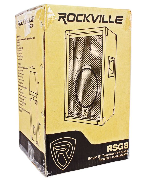 Rockville RSG8 8” 300 Watt 2-Way 8-Ohm Passive DJ Pro PA Speaker, Pole Mountable Online