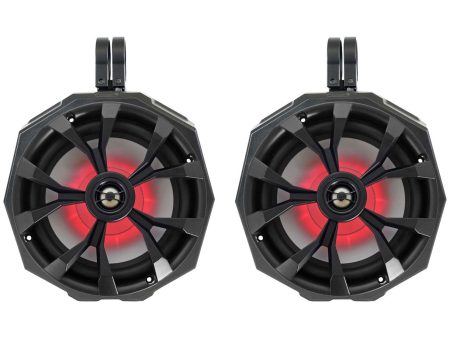 (2) Rockville 8  900w LED Speakers+SSV Swivel Cage Pods For Can-Am Maverick X3 For Discount