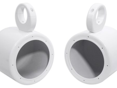 Pair Rockville MAC65W 6.5  White Aluminum Wakeboard Tower Speaker Pod Enclosures Online Hot Sale