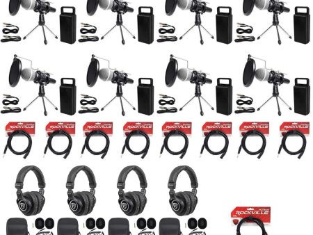 Audiobox 8-Person Podcast Podcasting Recording Kit with Mics+Stands+Headphones Online