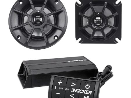 Pair Kicker 40PS42 4  60W ATV Motorcycle Speakers+Bluetooth Amplifier+Controller Online Sale