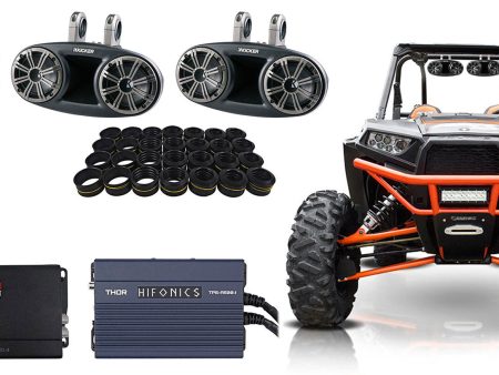 KICKER 6.75  Tower Speakers+10  Subwoofer+Enclosure+(2) Amps 4 RZR ATV UTV Cart Online Sale