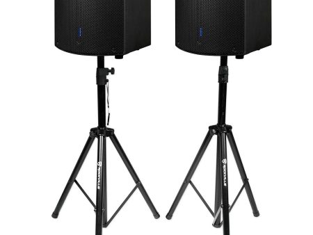 2 Avante Audio A15X 1200 Watt 15  2-Way Powered DJ PA Speakers+Stands+Cables+Bag For Sale