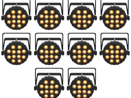 (10) Chauvet DJ SLIMPAR Q12 BT ILS Wireless Par Wash Up-Lights w  Bluetooth Online Hot Sale