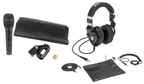 Audio Technica AE5400 Handheld Condenser Microphone+Samson Lambskin Headphones Discount